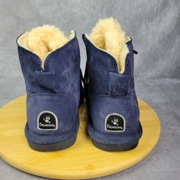 BEARPAW Kerri Suede Lace-up Boot with NeverWet™-Cadet Blue-Size 10 - Picture 4 of 13